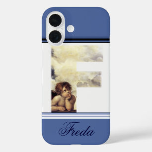 RENAISSANCE ANGEL F LETTER Winged Cherub Monogram iPhone 16 Case