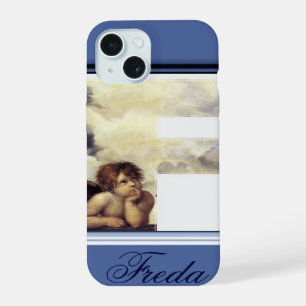 RENAISSANCE ANGEL F LETTER Winged Cherub Monogram iPhone 15 Case