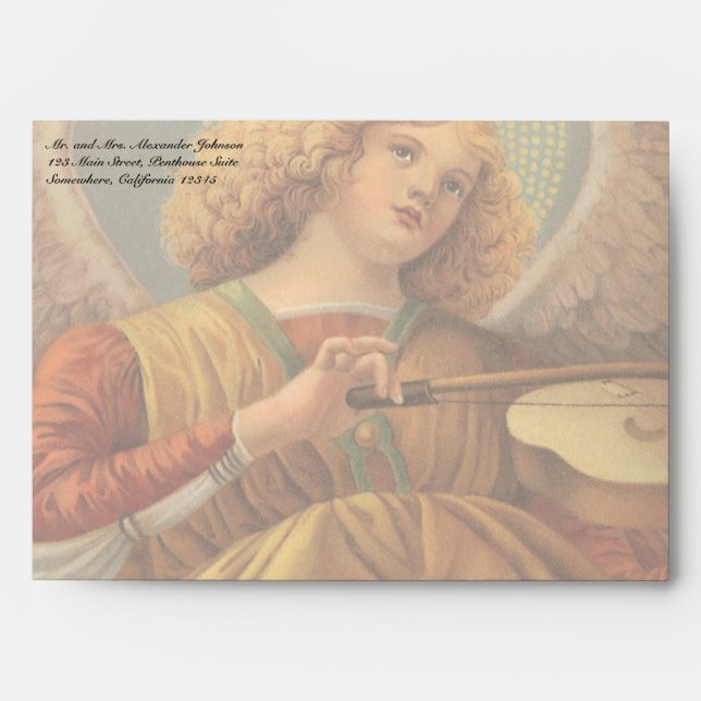 Renaissance Angel Playing Violin Melozzo da Forli Envelopes (Front)