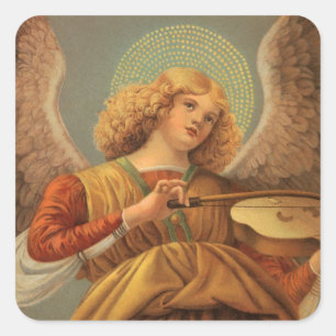 Renaissance Angel Playing Violin Melozzo da Forli Square Sticker