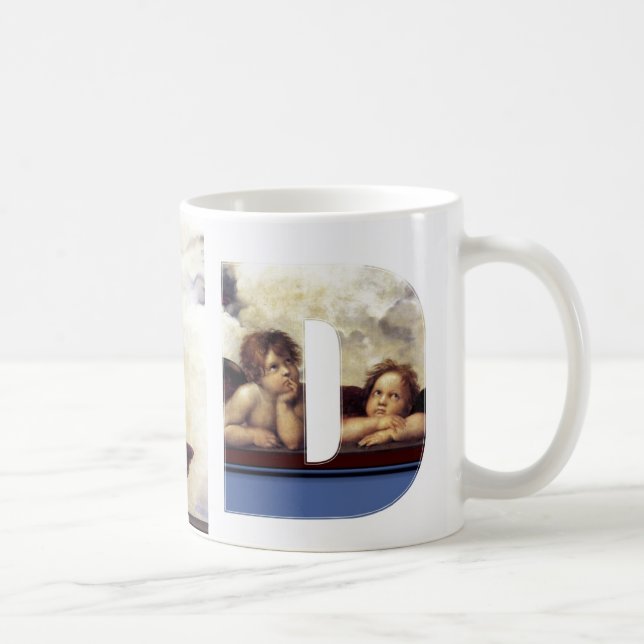 RENAISSANCE ANGELS D LETTER Monogram Coffee Mug (Right)