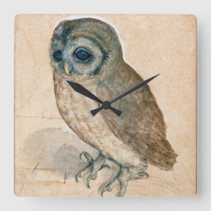 RENAISSANCE ANIMAL DRAWINGS / THE OWL SQUARE WALL CLOCK