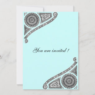 RENAISSANCE ,aqua blue Invitation