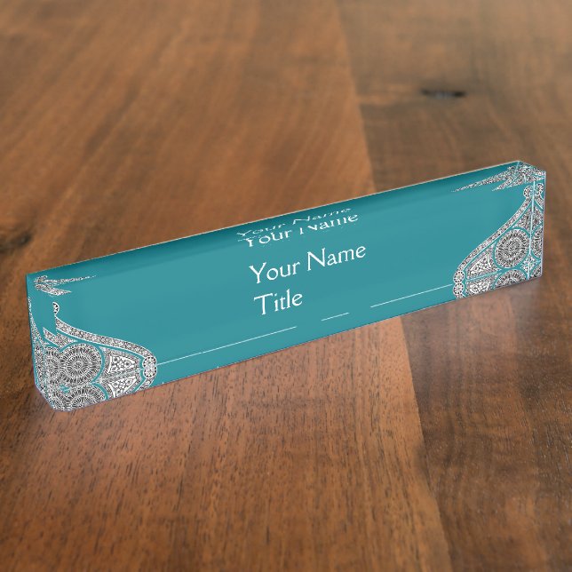 RENAISSANCE ARCHITECT,Architecture,Blue Green Nameplate (Side)