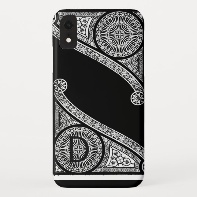 RENAISSANCE ARCHITECT Black White  Monogram Case-Mate iPhone Case (Back)