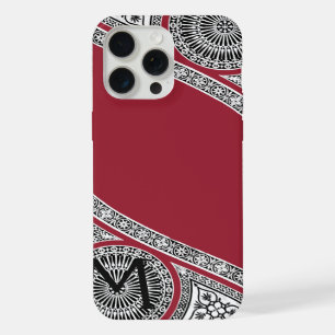 RENAISSANCE ARCHITECT Marsala Red Monogram iPhone 15 Pro Max Case