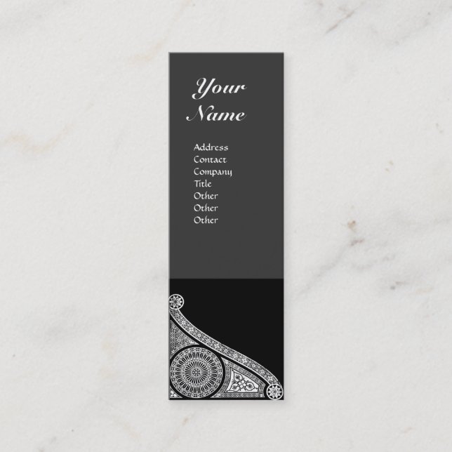 RENAISSANCE ARCHITECT MONOGRAM 3 dark grey red Mini Business Card (Front)