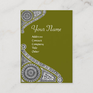RENAISSANCE ARCHITECT MONOGRAM 4 green Business Card