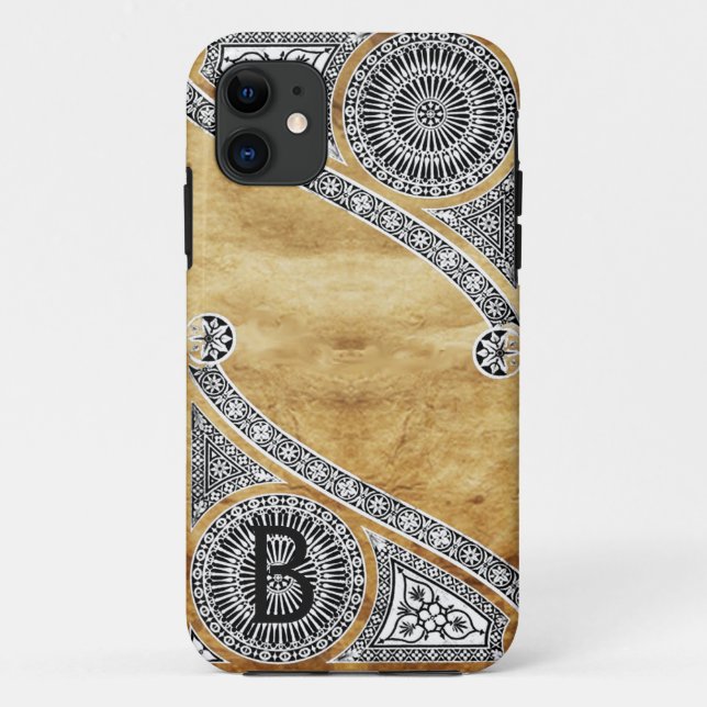 RENAISSANCE ARCHITECT Parchment Monogram Case-Mate iPhone Case (Back)