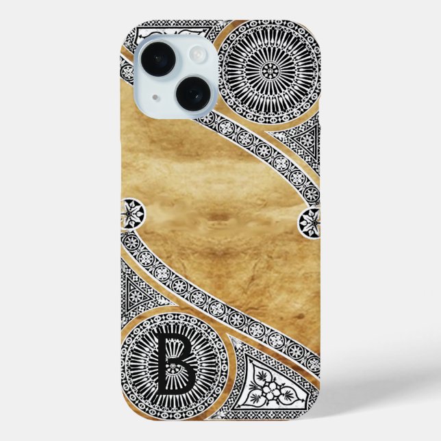 RENAISSANCE ARCHITECT Parchment Monogram Case-Mate iPhone Case (Back)