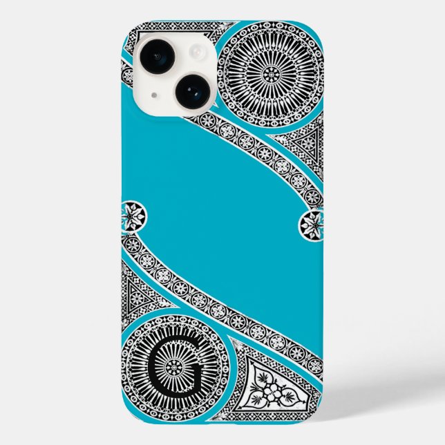 RENAISSANCE ARCHITECT Scruba Blue Monogram Case-Mate iPhone Case (Back)