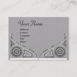 RENAISSANCE ARCHITECTURE MONOGRAM,Black Grey paper Business Card