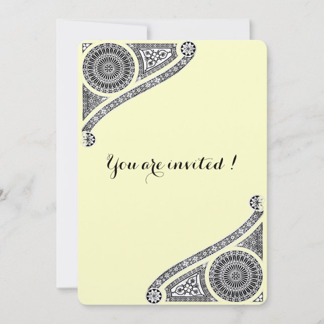 RENAISSANCE ARHITECTURE, Black,Silver Metallic Invitation (Front)