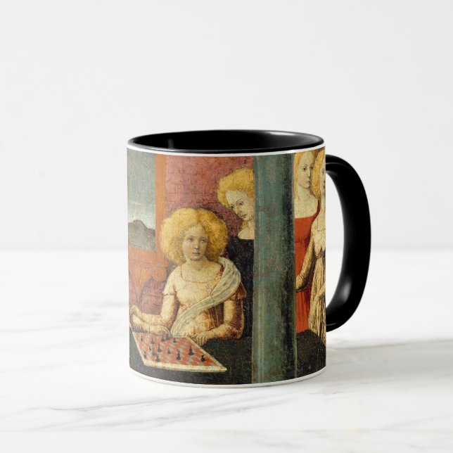 Renaissance Art Chess Players Tempera Painting Mug (Front Right)
