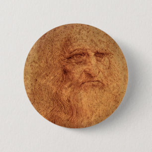 Renaissance Art Self Portrait by Leonardo da Vinci 6 Cm Round Badge