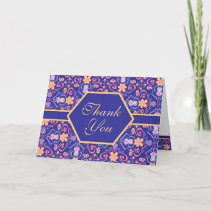 Renaissance Arts and Crafts Floral Thank You Note