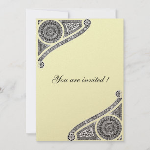 RENAISSANCE , Black and Gold Metallic Invitation
