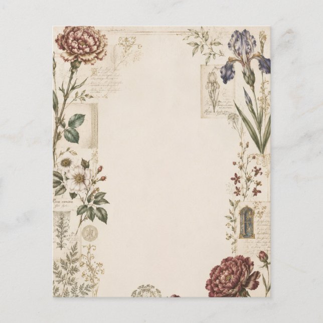 Renaissance Botanical Wedding Invitation Flyer (Front)