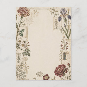 Renaissance Botanical Wedding Invitation Postcard