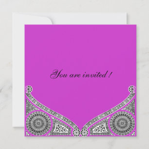RENAISSANCE, bright  purple violet Invitation