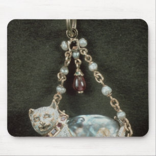 Renaissance cat pendant mouse pad