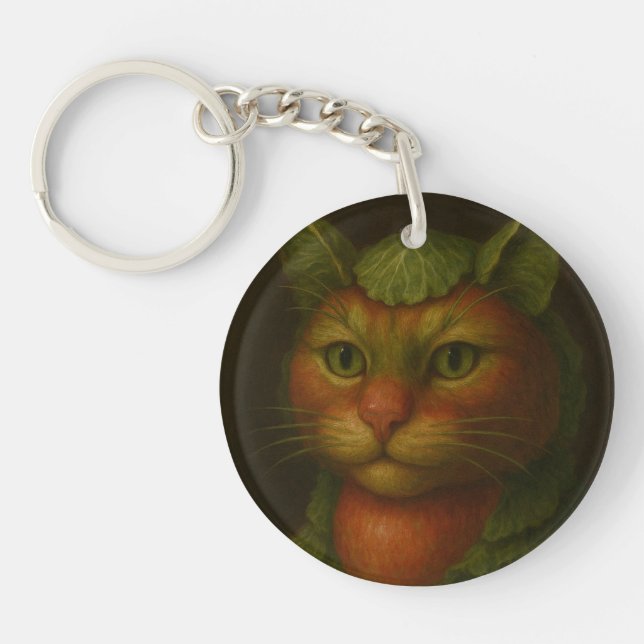 Renaissance Cat Portrait Key Ring (Front)