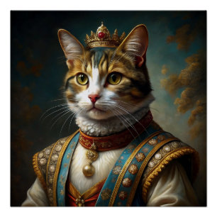 Renaissance Cat Portrait Poster