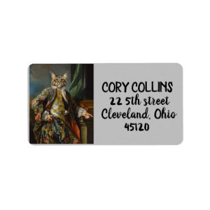 RENAISSANCE CAT VICTORIAN RETURN ADDRESS LABELS