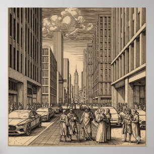 Renaissance City Drawing Poster
