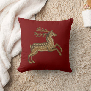 Renaissance Deer on Red Cushion