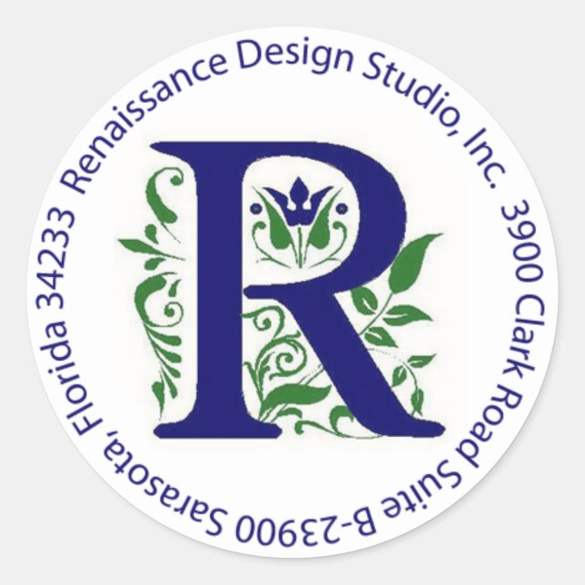 Renaissance Design Studio, Inc. Address Label (Front)