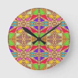 Renaissance Fair Mediaeval Shields Swords Round Clock
