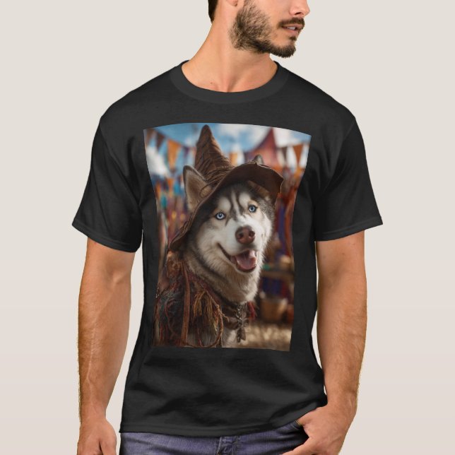 Renaissance Faire Dogs: Siberian Husky T-Shirt (Front)