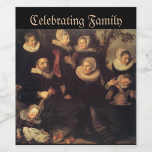 Renaissance family reunion fall portrait painting wine label