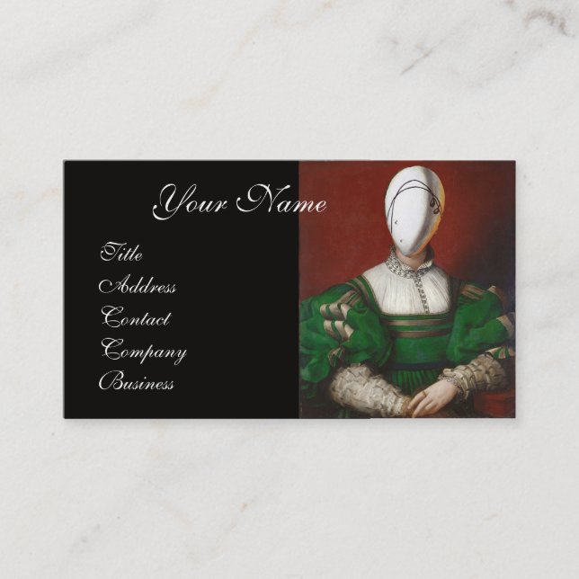 RENAISSANCE FASHION THEATRICAL COSTUME DESIGNER BUSINESS CARD (Front)