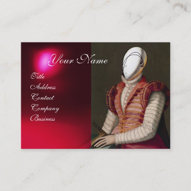 RENAISSANCE FASHION THEATRICAL COSTUME DESIGNER BUSINESS CARD (Front)