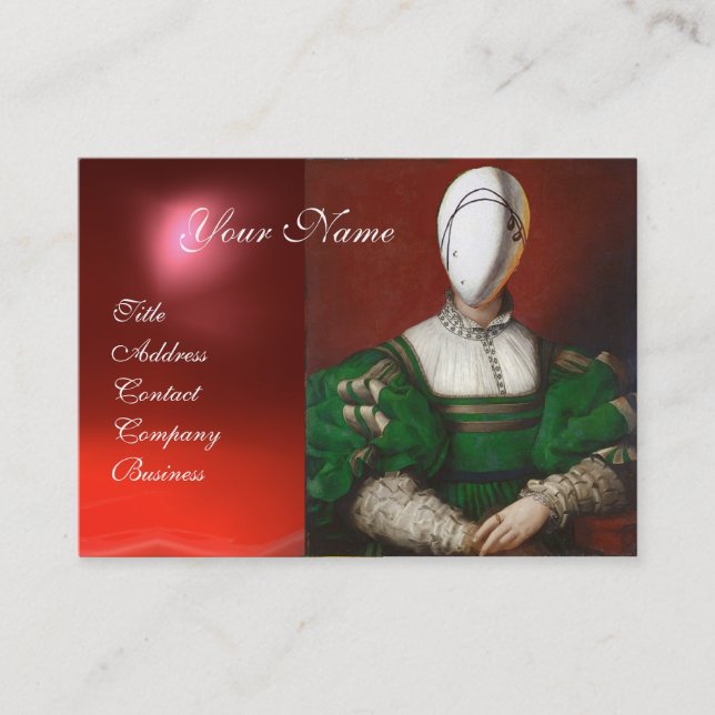 RENAISSANCE FASHION THEATRICAL COSTUME DESIGNER BUSINESS CARD (Front)