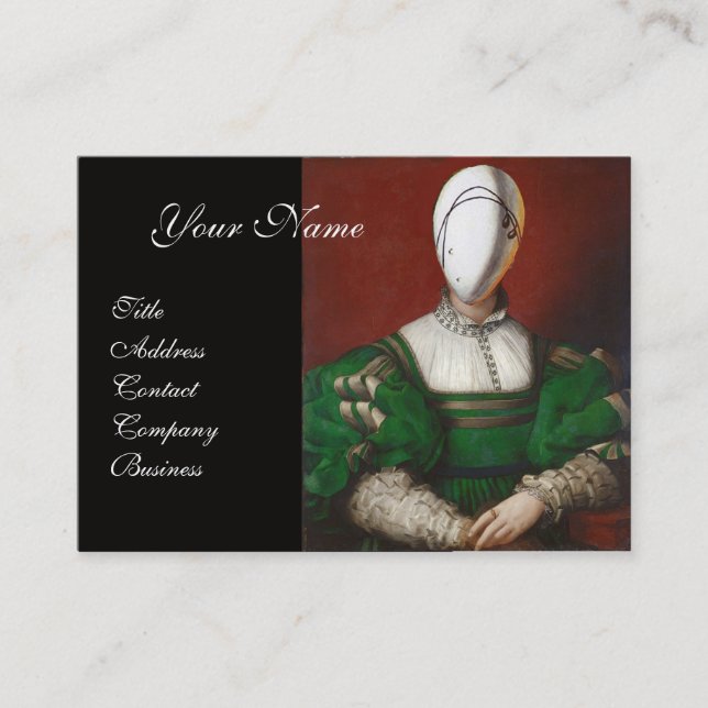 RENAISSANCE FASHION THEATRICAL COSTUME DESIGNER BUSINESS CARD (Front)