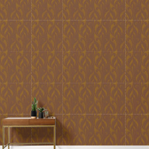 Renaissance Flourishes in Rust Brown and Gold Wallpaper