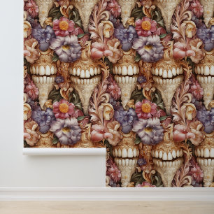Renaissance Flowered Tooth Dental Clinic Decor Wallpaper