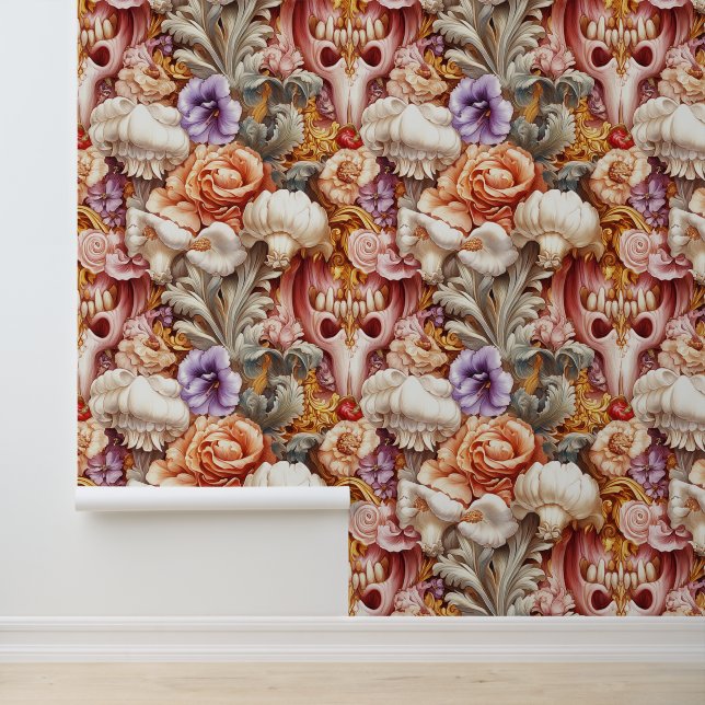 Renaissance Flowered Tooth Dental Clinic Decor Wallpaper (Application)