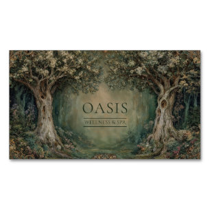 Renaissance Forest Art Nouveau Ancient Tree Magnetic Business Card
