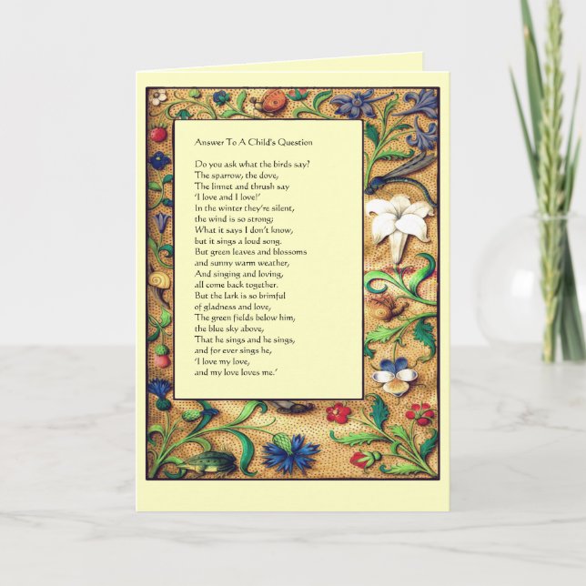 Renaissance Garden - Children's Verse Invitation (Front)
