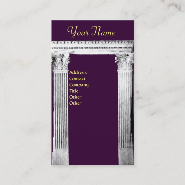 RENAISSANCE GATE Classic Architecture,Purple Business Card (Front)