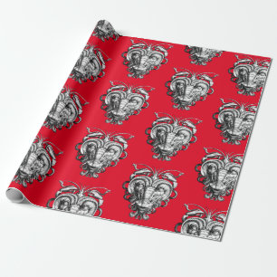 Renaissance Grotesque Gargoyle Face Lobster Man Wrapping Paper