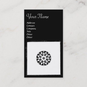 RENAISSANCE HARMONY Black White Geometric Floral Business Card