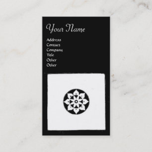 RENAISSANCE HARMONY Black White Geometric Floral Business Card