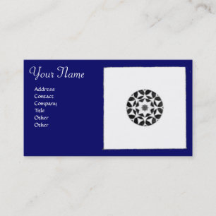 RENAISSANCE HARMONY Blue White Geometric Floral Business Card