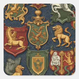 Renaissance heraldry  square sticker