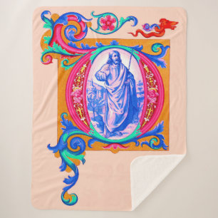 Renaissance Jesus print Sherpa Blanket